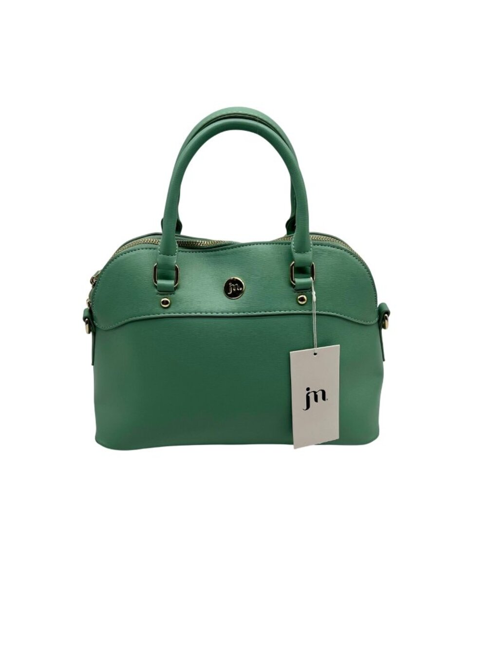 Jessica Moore Light Sage Faux Leathr Satchel Bag